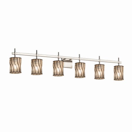 A large image of the Justice Design Group WGL-8416-10-SWCB-LED6-4200 Brushed Nickel