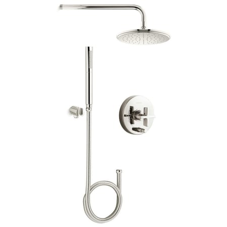 A large image of the Kallista ONE-6-PC-PB-CR-SYSTM-2.5-SM-RAIN Nickel Silver