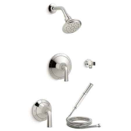A large image of the Kallista SCRIPT-7-PC-PB-LV-SYSTM-1.75-ECO Nickel Silver