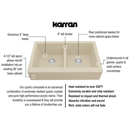 A large image of the Karran USA QAR-750 Alternate Image