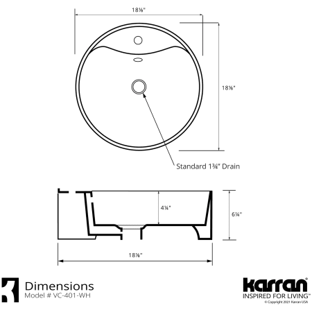 A large image of the Karran USA VC-401 Alternate Image