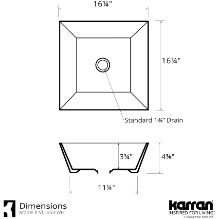 A large image of the Karran USA VC-603 Alternate Image