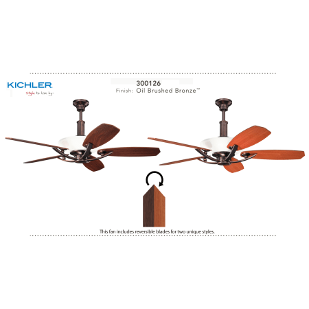 A large image of the Kichler Palla Reversible blades offer two unique styles