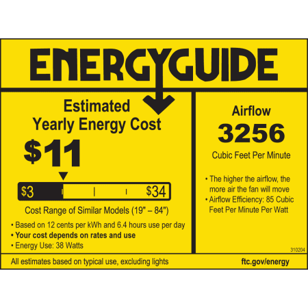 A large image of the Kichler 310204 Kichler 310204 Energy Guide