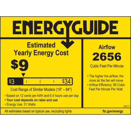 A large image of the Kichler 330171 Kichler 330171 Energy Guide