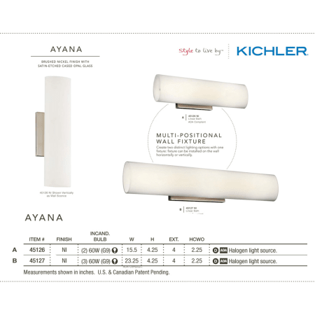 A large image of the Kichler 45126 The Kichler Ayana Collection from the Kichler Catalog.