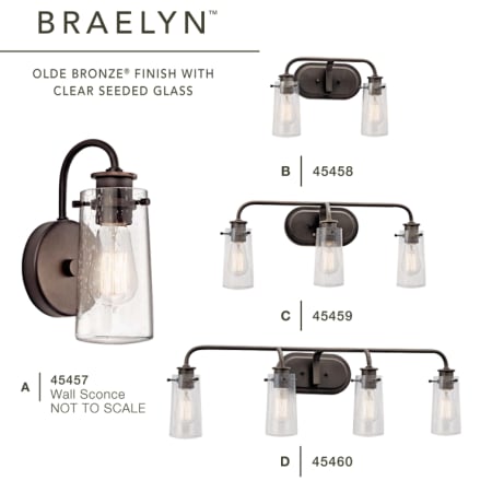 A large image of the Kichler 45460 Braelyn Bath Collection in Olde Bronze