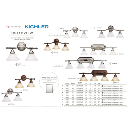 A large image of the Kichler 6293 The Kichler Broadview Collection from the Kichler Catalog.