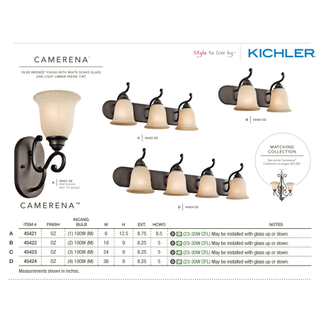 A large image of the Kichler 45421 The Camarena Collection in bronze from the Kichler catalog.
