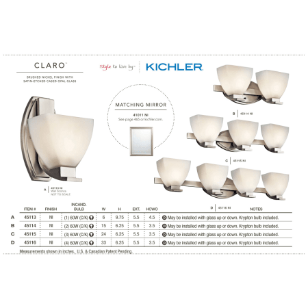 A large image of the Kichler 45114 The Kichler Claro collection from the Kichler catalog.