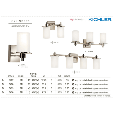 A large image of the Kichler 5436 The Kichler Cylinders Collection from the Kichler catalog.