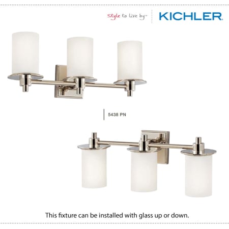 A large image of the Kichler 5438 The Kichler Cylinders Collection can be installed with glass up or down.