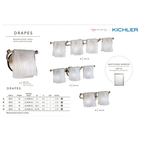 A large image of the Kichler 6313 The Kichler Drapes collection from the Kichler catalog.