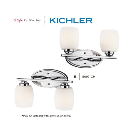 A large image of the Kichler 5096 The Kichler Eillen Collection can be mounted with the glass up or down.