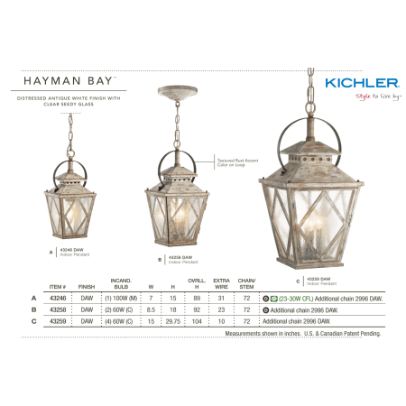A large image of the Kichler 43258 Kichler Hayman Bay Collection Pendants