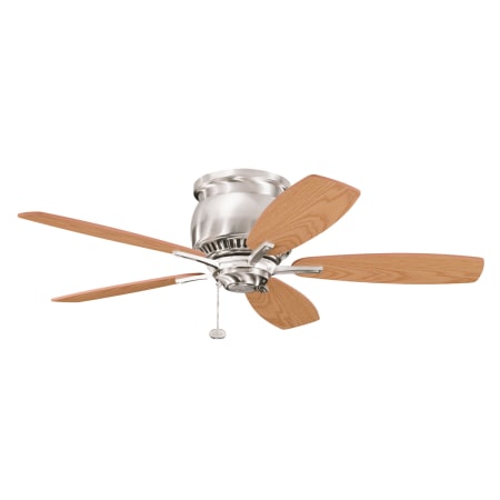 A large image of the Kichler Richland II Brushed Stainless Steel pictured with Medium Oak side of reversible blades