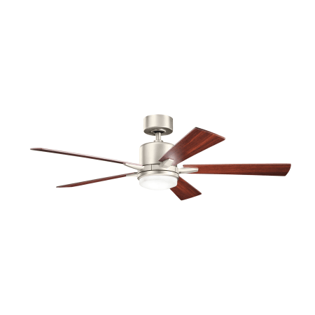 A large image of the Kichler 300176 Pictured in Brushed Nickel with Walnut side of reversible blades