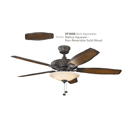 A large image of the Kichler 300179 Olde Bronze with optional 371035 fan blades