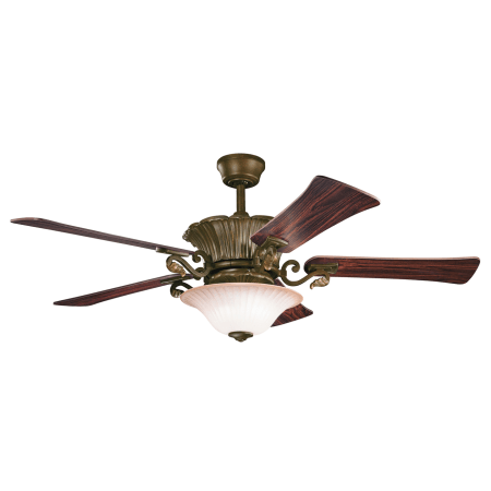 A large image of the Kichler 300207 Carre Bronze finish pictured with Teak side of reversible blades
