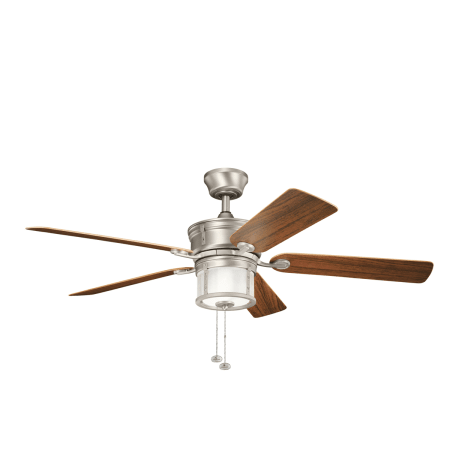 A large image of the Kichler 310105NI Brushed Nickel with Walnut/Cherry Blades
