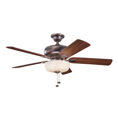 A large image of the Kichler 339212 Oil Brushed Bronze finish with Cherry side of reversible blades