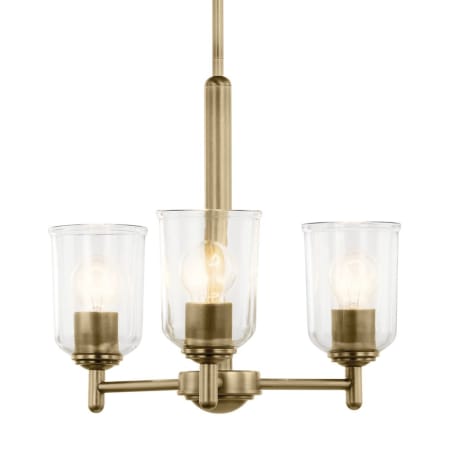 A large image of the Kichler 43670 Natural Brass / Clear