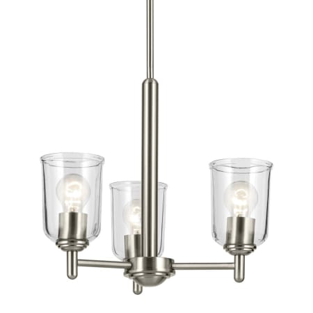 A large image of the Kichler 43670 Brushed Nickel / Clear