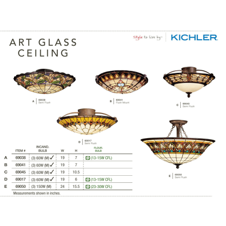A large image of the Kichler 69041 Kichler Art Ceiling Glass