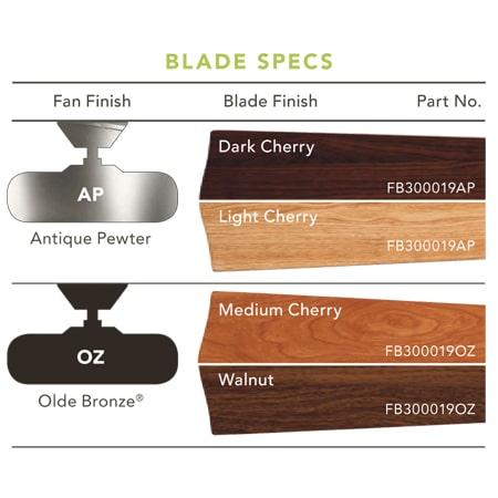 A large image of the Kichler Bellamy Fan blades are reversible with different finishes