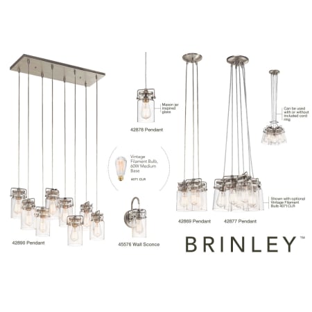 A large image of the Kichler 45576 Brinley Collection in Brushed Nickel
