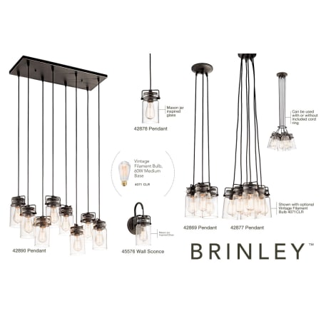 A large image of the Kichler 42890 Brinley Collection in Olde Bronze