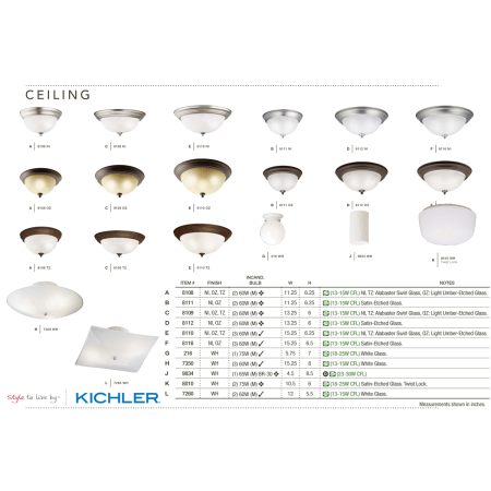 A large image of the Kichler 9834 Kichler Ceiling Fixtures