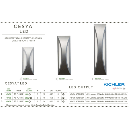A large image of the Kichler 49437 Kichler Cesya LED - Platinum