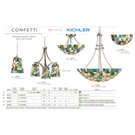 A large image of the Kichler 65215 The Kichler Confetti Collection from the Kichler Catalog