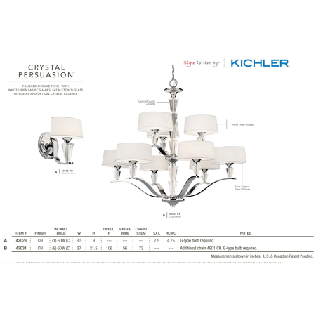 A large image of the Kichler 42029 The Crystal Persuasion Collection from the Kichler Catalog