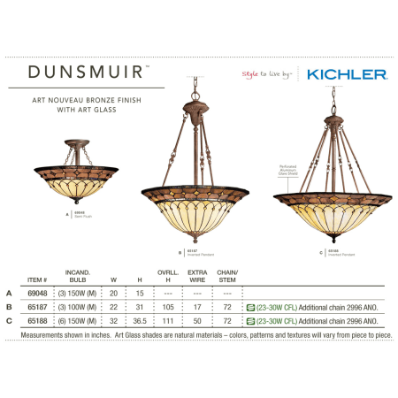 A large image of the Kichler 65187 The Kichler Dunsmuir Collection from the Kichler Catalog