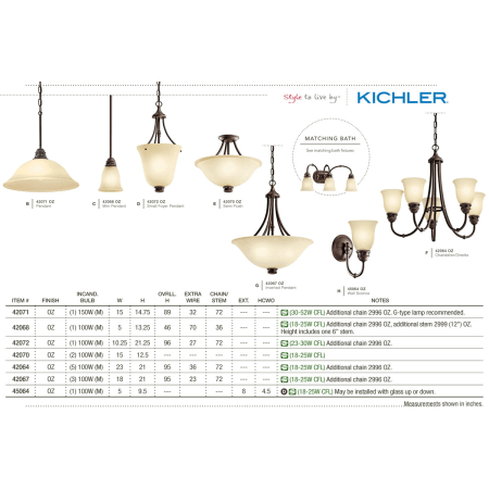 A large image of the Kichler 42067 The Kichler Durham Collection in Olde Bronze from the Kichler Catalog