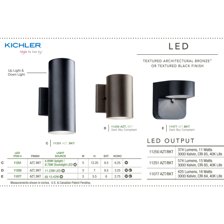 A large image of the Kichler 11077 Kichler Modern Outdoor LED Lighting
