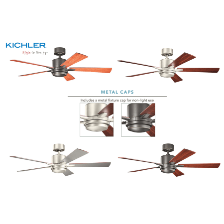 A large image of the Kichler 300176 This fan includes a metal cap for non-light installation
