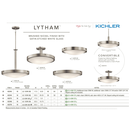 A large image of the Kichler 42276 The Kichler Lytham Collection in Brushed Nickel