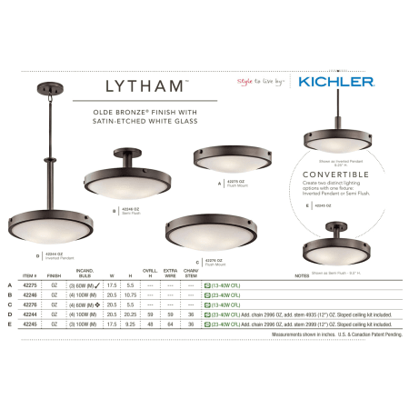 A large image of the Kichler 42276 The Kichler Lytham Collection in Olde Bronze