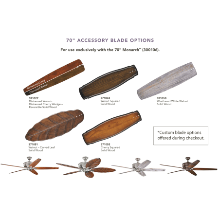 A large image of the Kichler 300106 Additional custom blade options, offered during checkout