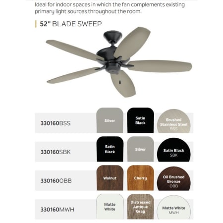 A large image of the Kichler 330160 Kichler Renew 52 Fan Blades