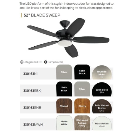 A large image of the Kichler 330163 Kichler Renew Designer Fan Blade Options