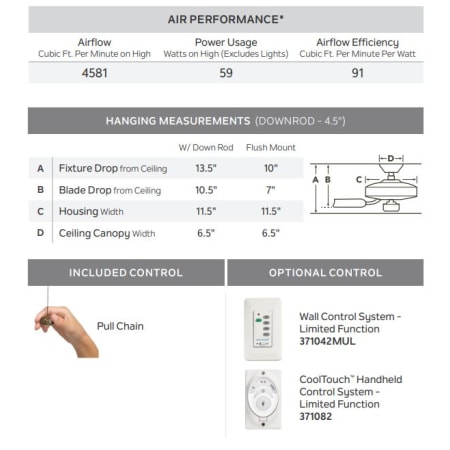 A large image of the Kichler 330165 Kichler Renew Patio Ceiling Fan Control Options