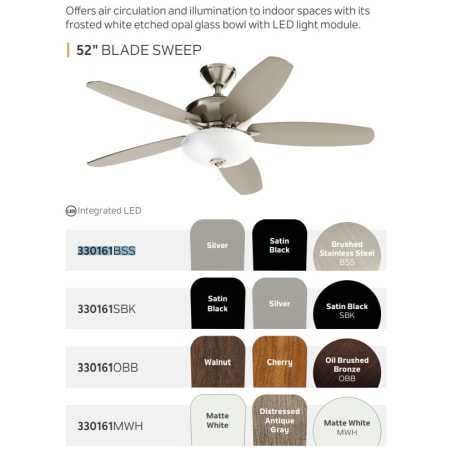A large image of the Kichler 330161 Kichler Review Select Fan Blade Options