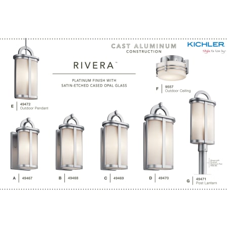 A large image of the Kichler 9557 The Kichler Rivera Outdoor Collection in Platinum Finish