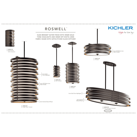 A large image of the Kichler 43305 The Kichler Roswell Collection in Olde Bronze