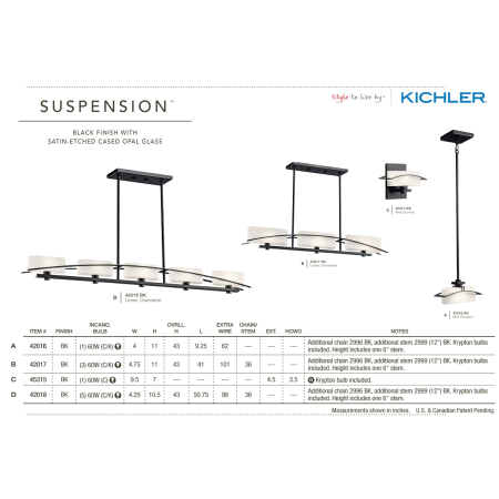 A large image of the Kichler 42017 The Kichler Suspension Collection in Black