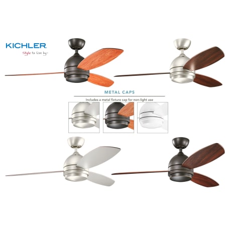 A large image of the Kichler 300175 This fan includes a metal cap for non-light installation